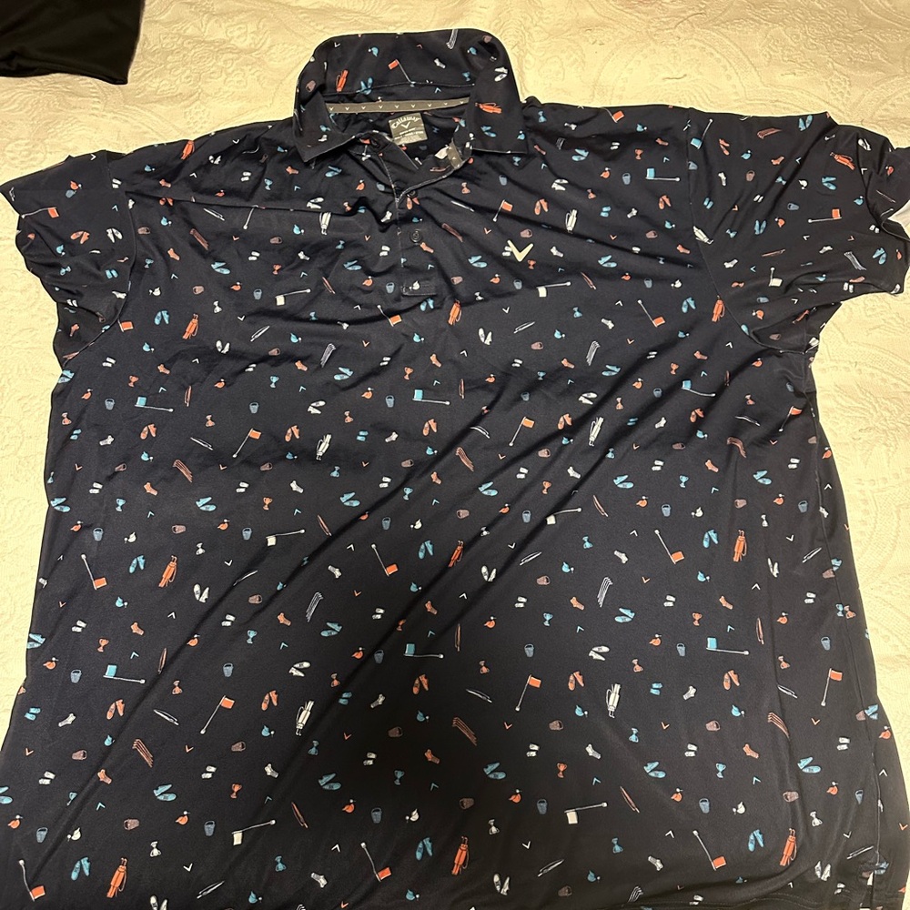 Callaway Blue and Red Casual Button Down Shirt